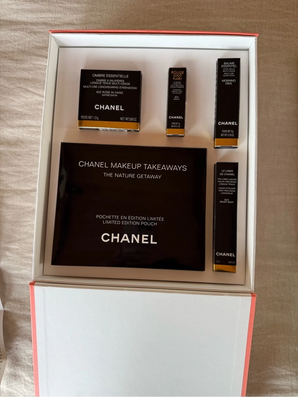 CHANEL Makeup Takeaways Pouch - Coral Orange Accent
